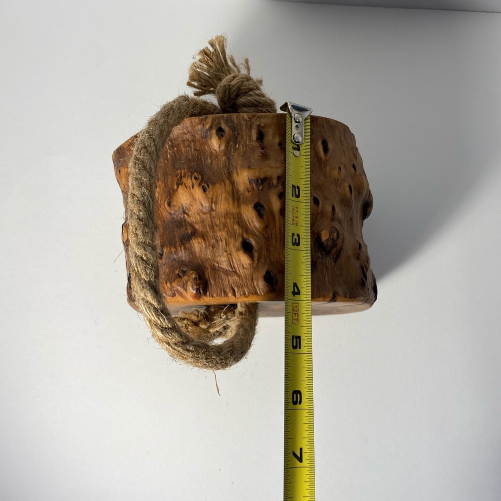 DECORATIVE RUSTIC WOOD CHUNK SLAB WITH ROP - Picture 13 of 16